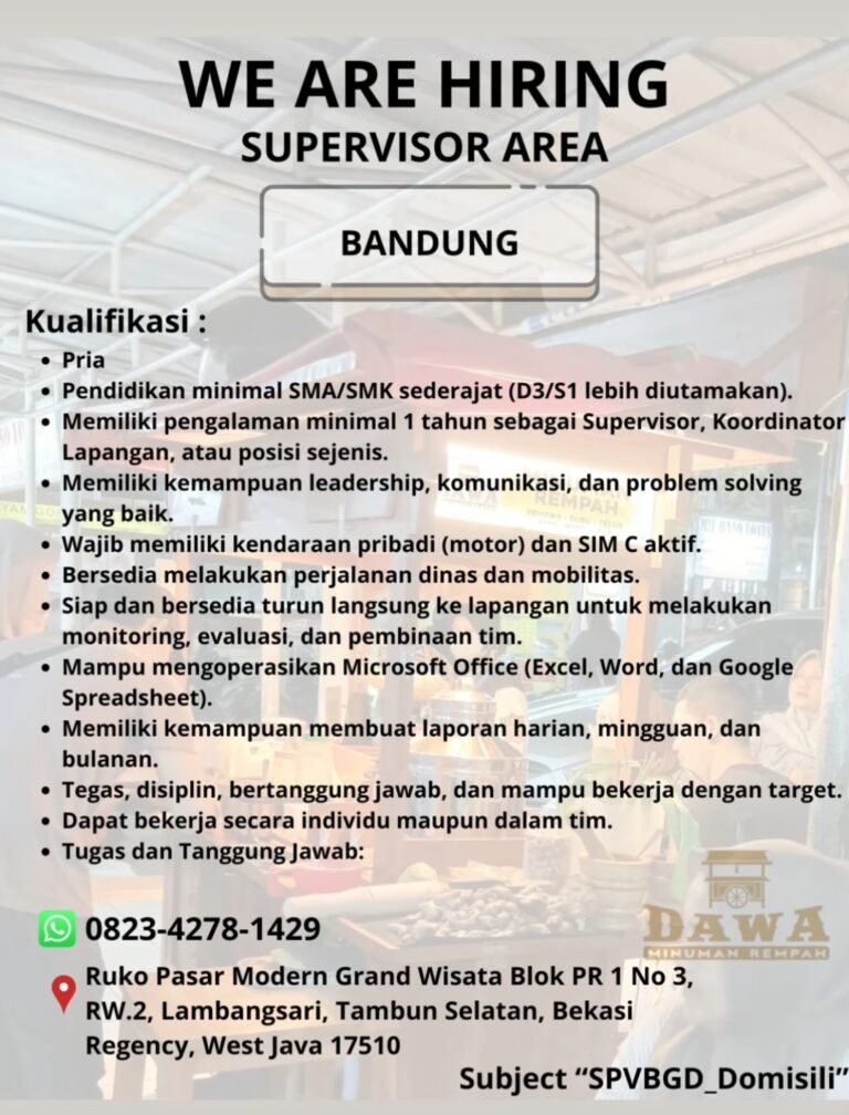 loker spv bandung